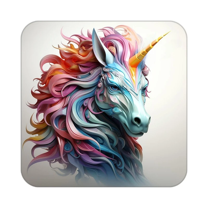 زیر لیوانی کاکتی طرح اسب تک شاخ و یونیکورن مدل mp30186