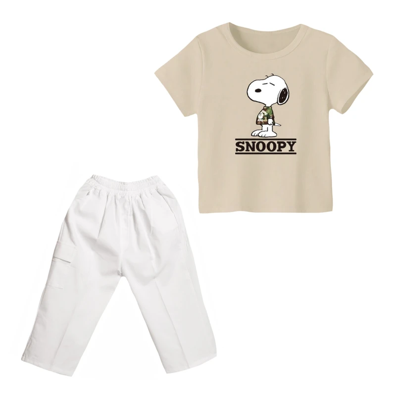 ست تی شرت و شلوارک پسرانه مدل اسنوپی کد ۳۴