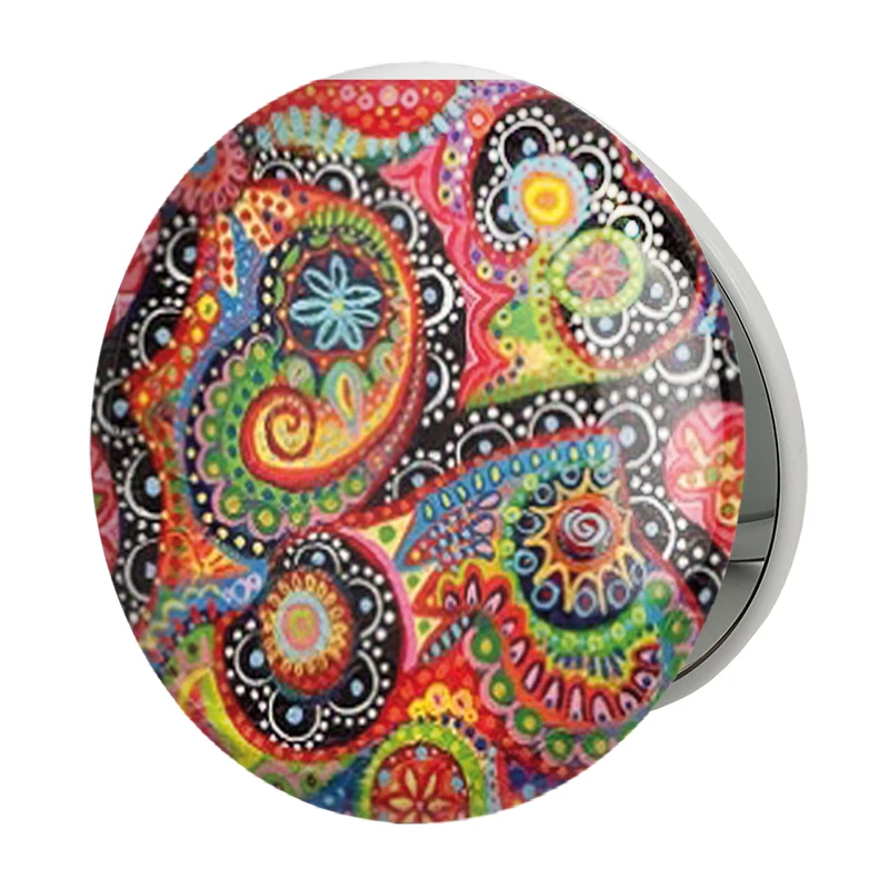 آینه جیبی خندالو طرح نقاشی انتزاعی مدل تاشو کد 5329 