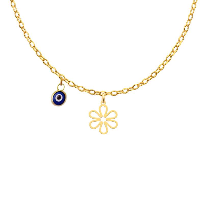 گردنبند طلا 18عیار دخترانه کرابو طرح گل مدل Kr11048 گردنبند طلا 18عیار دخترانه کرابو طرح گل مدل Kr11048