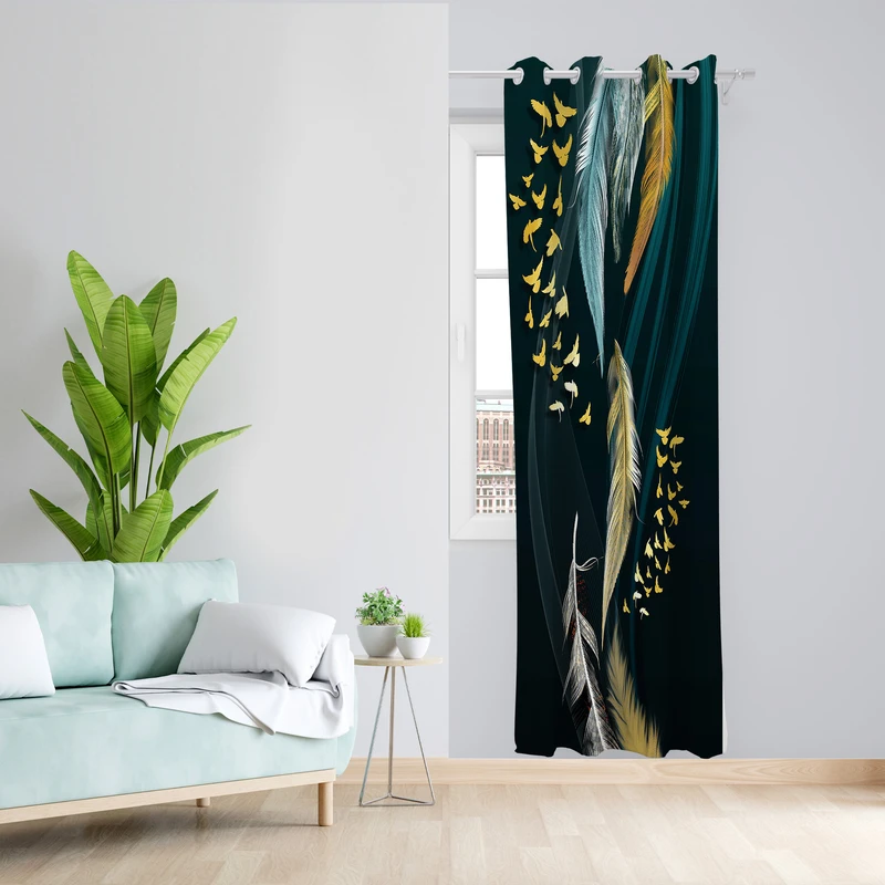 پرده طرح پر مدل مخمل پانچی کد 2413 z سایز 140x200 سانتی متر