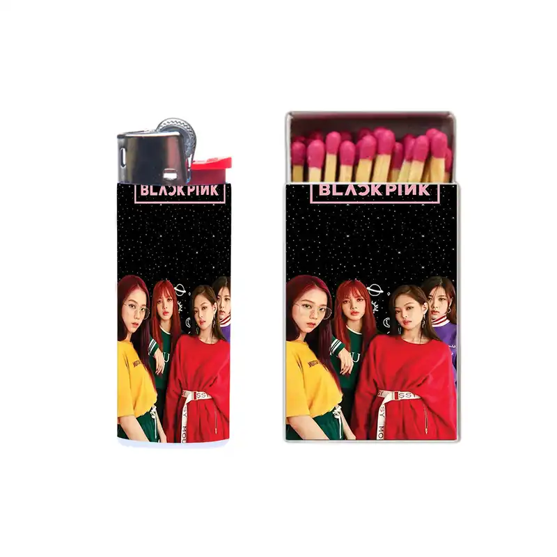 فندک مدل بلک پینک کد 2346 به همراه کبریت