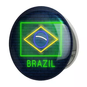 آینه جیبی خندالو طرح پرچم برزیل مدل تاشو کد 20686 