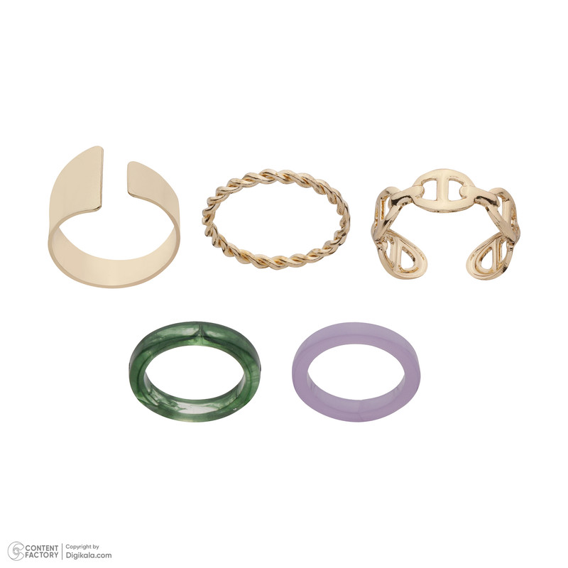 انگشتر زنانه مدل کریستالی مجموعه 5 عددی