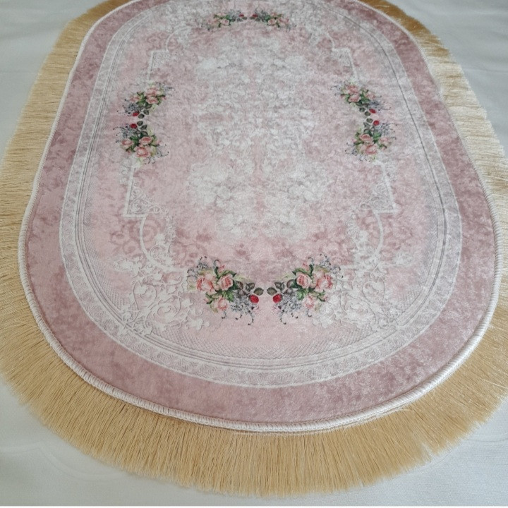 فرش پارچه ای مدل بیضی کد W 1