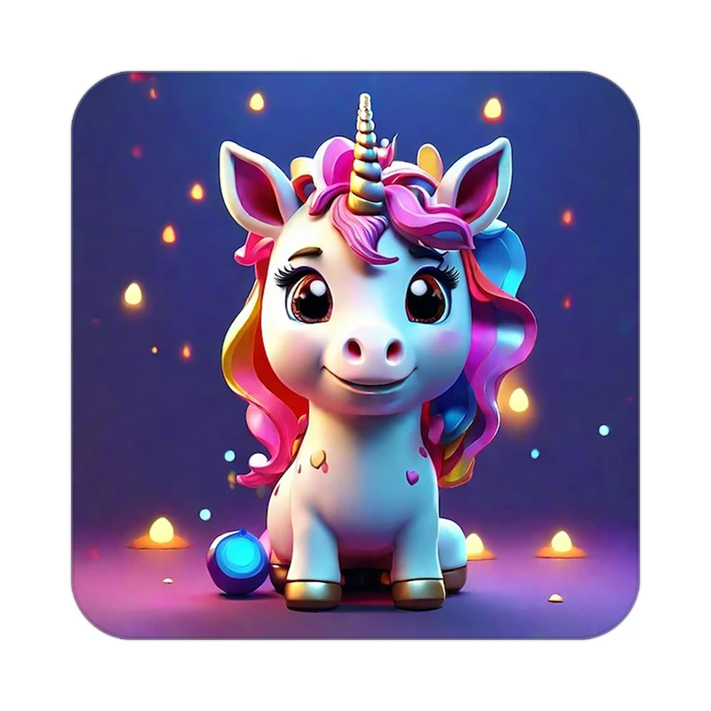 زیر لیوانی کاکتی طرح اسب تک شاخ و یونیکورن مدل mp30863