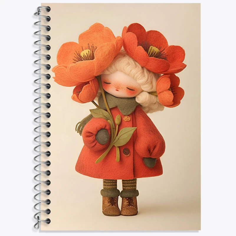 دفتر زبان 50 برگ خندالو مدل دو خط طرح دخترانه کد N4639