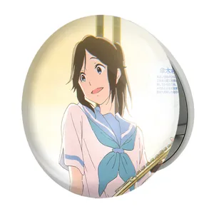 آینه جیبی خندالو طرح کاساکی انیمه لیز و پرنده آبی مدل تاشو کد 23815 