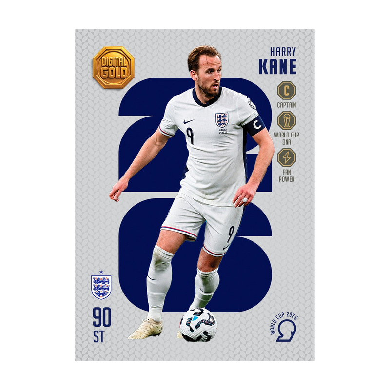 شمش طلای دیجیتال 18 عیار سوت مدل کین KANE طرح کارت فوتبالی جام جهانی 2026 کد SO10062026