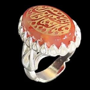 انگشتر مردانه مدل سنگ عقیق خطی کد ۸۳۲۲