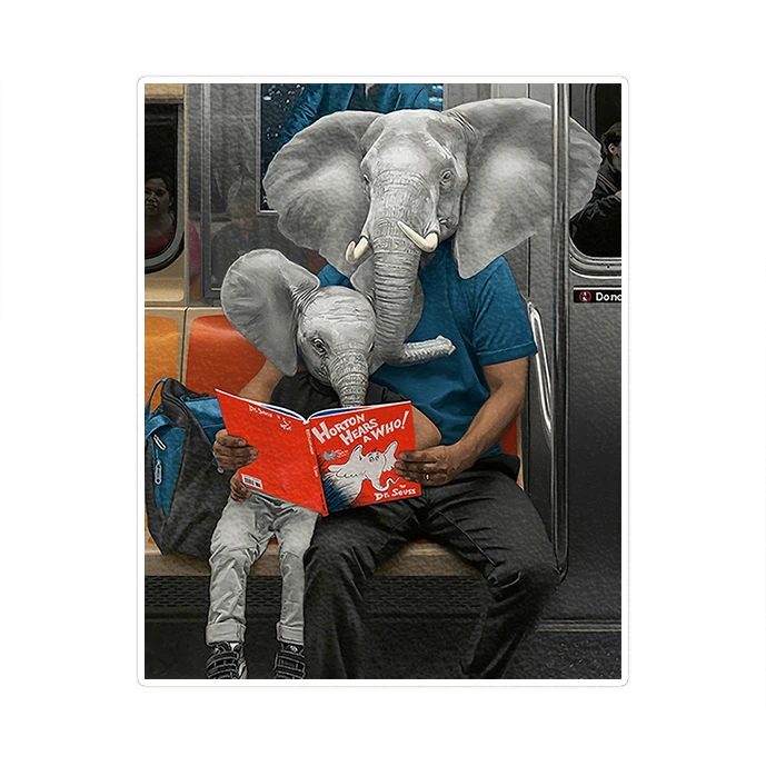 استیکر لپ تاپ ماسا دیزاین طرح فیل مدل STK1398