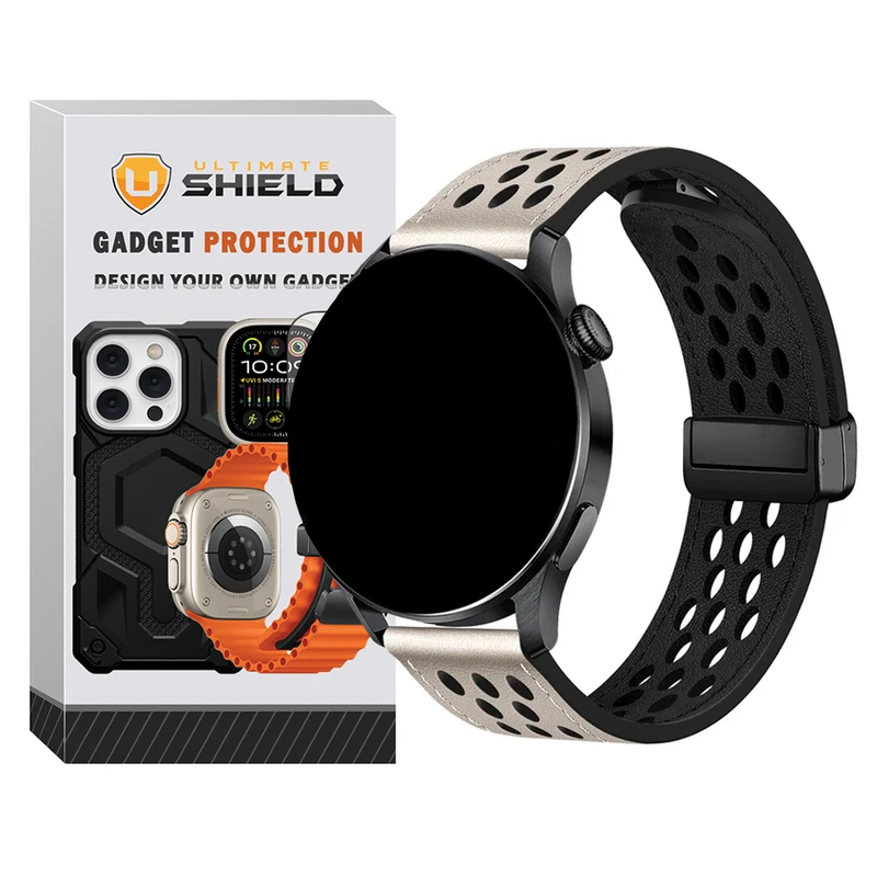 بند آلتیمیت شیلد مدل Dot Leather Magnet مناسب برای سامسونگ Galaxy Watch 4 44mm / 5 44mm / 6 44mm / 7 44mm
