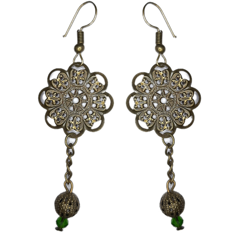 گوشواره دستساز زنانه مدل اویز طرح دریم BG کد 00167