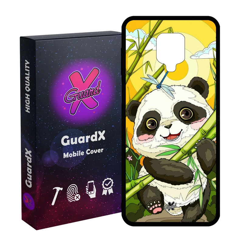 کاور گارد ایکس طرح پاندا مدل Glass10713 مناسب برای گوشی موبایل شیائومی Redmi Note9 Pro/Note 9 Pro Max/Redmi Note 9S/MI Poco M2 Pro