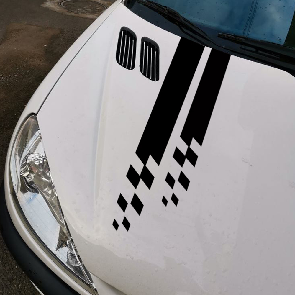 برچسب بدنه خودرو اسپرت غدیر طرح  HOOD CAR BLK کد03 بسته 2 عددی