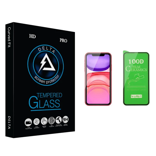محافظ صفحه نمایش سرامیکی دلتا مدل Fit مناسب برای گوشی موبایل اپل iPhone 11