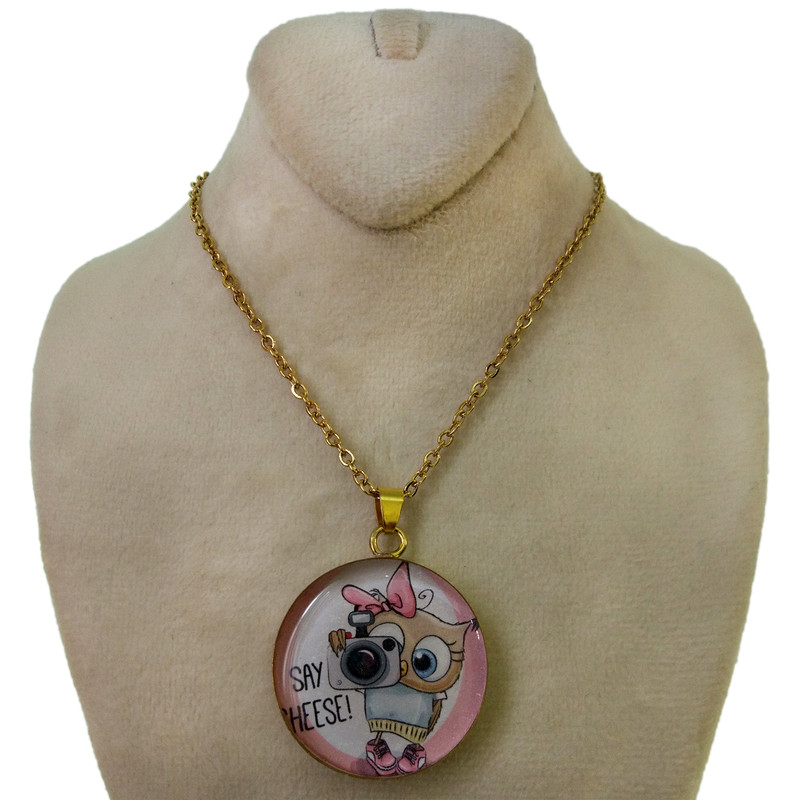 گردنبند دخترانه طرح جغد کد 132