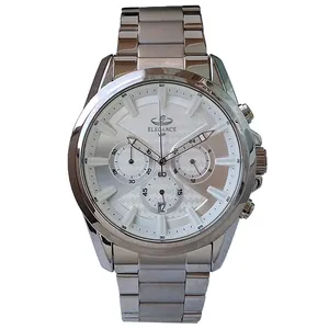 ساعت مچی عقربه‌ای مردانه الگانس مدل بندفلزی سه موتور فعال کرنوگراف کد 050