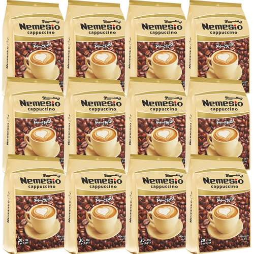 کاپوچینو با شکر قهوه ای نمسیو - 20 عددی بسته 12 عددی