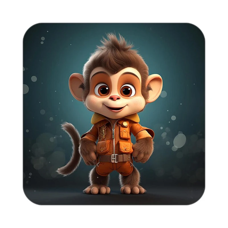 زیر لیوانی کاکتی طرح حیوانات کارتونی مدل mp27905