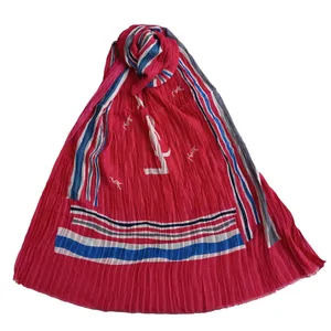 شال زنانه مدل چین دار نخی تابستانی 