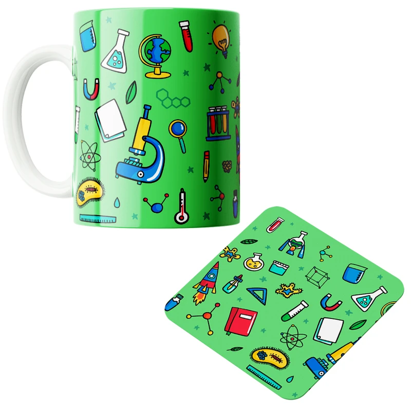 ماگ پاد آفرین مدل شیمی آزمایشگاه شیمیدان مهندس شیمی کد PZ414 به همراه زیرلیوانی