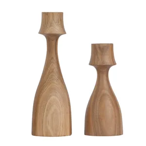 جاشمعی چوبی مدل اقاقیا کد 01 مجموعه 2 عددی