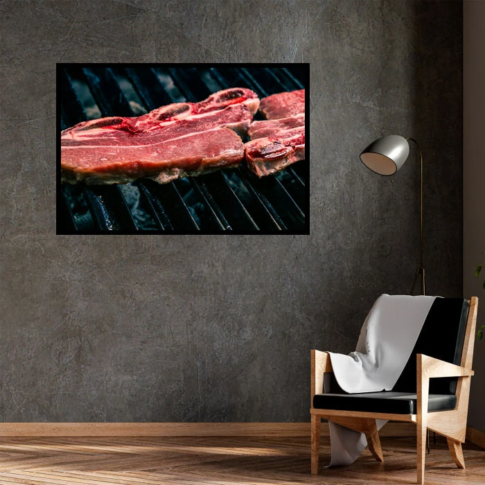 تابلو بکلیت طرح استیک گوشت مدل B-D2088 فریم مشکی