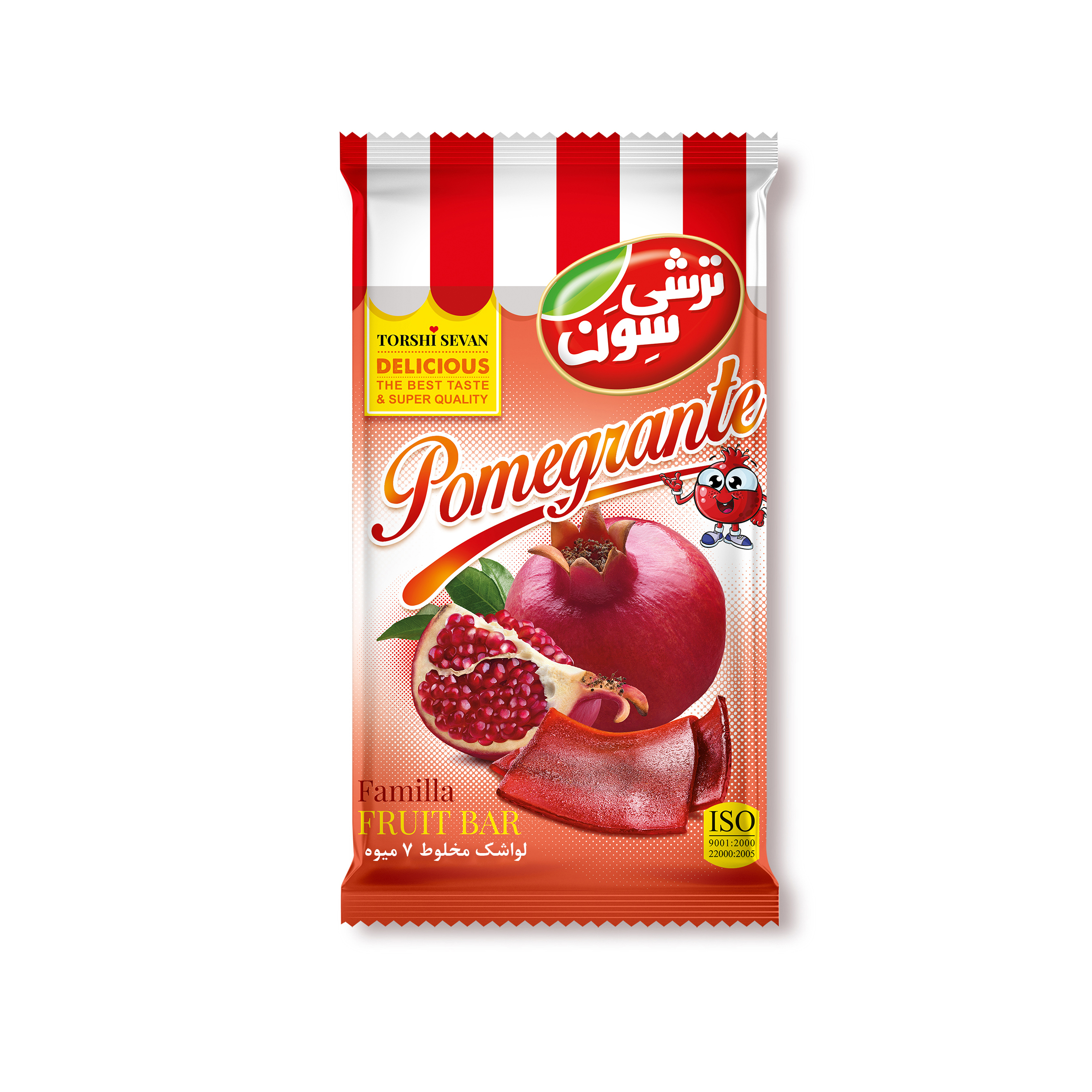 لواشک مخلوط هفت میوه انار ترشی سون - 12 گرم بسته 30 عددی