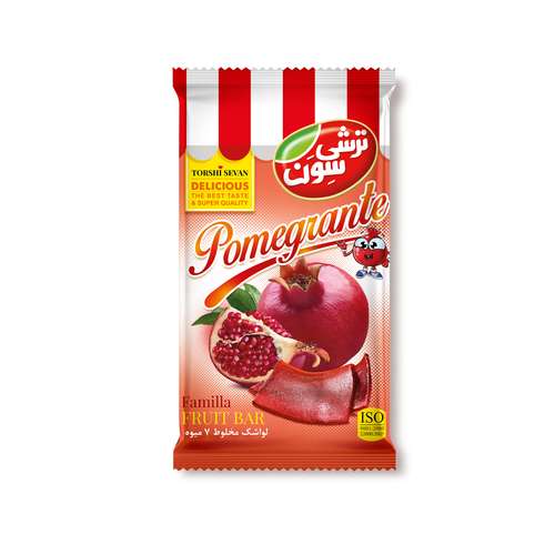 لواشک مخلوط هفت میوه انار ترشی سون - 12 گرم بسته 30 عددی