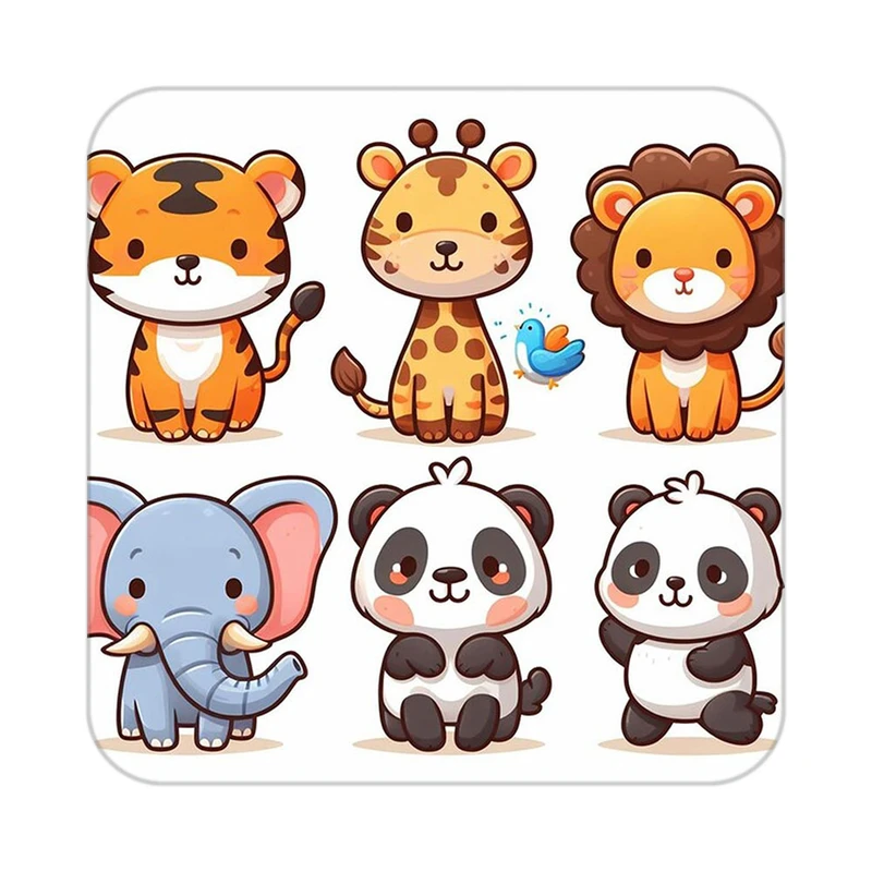 زیر لیوانی کاکتی طرح حیوانات کارتونی مدل mp27621