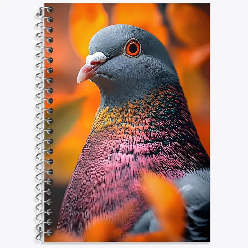 دفتر زبان 50 برگ خندالو مدل دو خط طرح کبوتر کد F8498