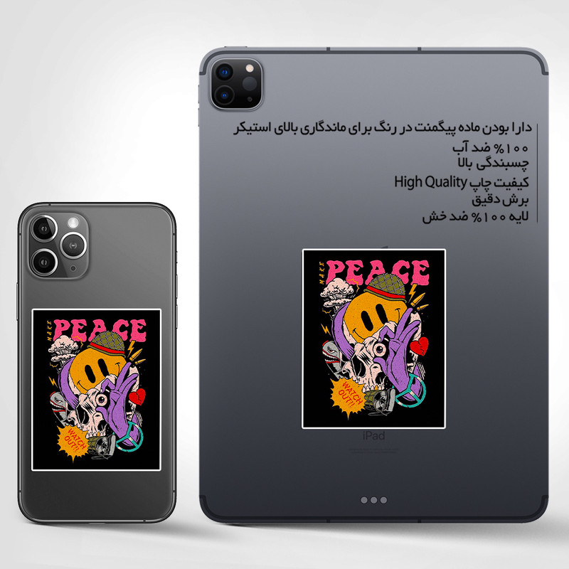 استیکر تزئینی موبایل و تبلت ماسا دیزاین مدل SM00033 PEACE
