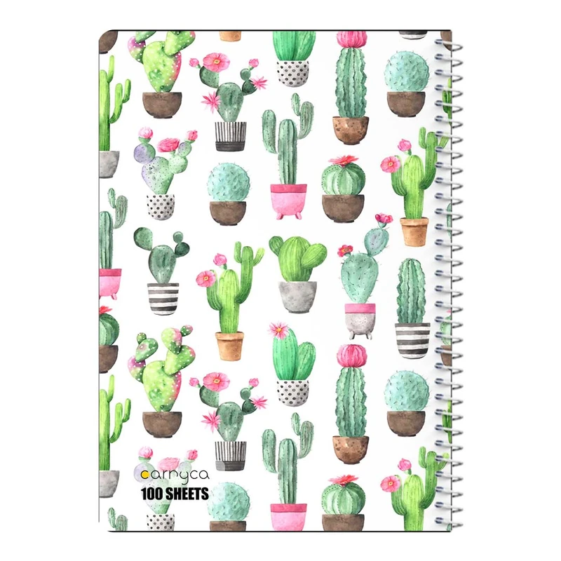 دفتر شطرنجی 100 برگ سیمی کارنیکا طرح کاکتوس cactus کد 38225