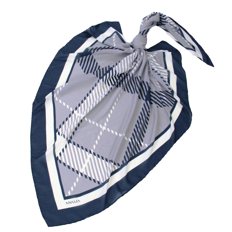 روسری زنانه مدل نخ ابریشم مزونی جدید طرح چهارخونه حاشوری کد ana-2630