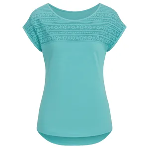 تی‌شرت آستین کوتاه زنانه مدل جلو گیپور ۰۲