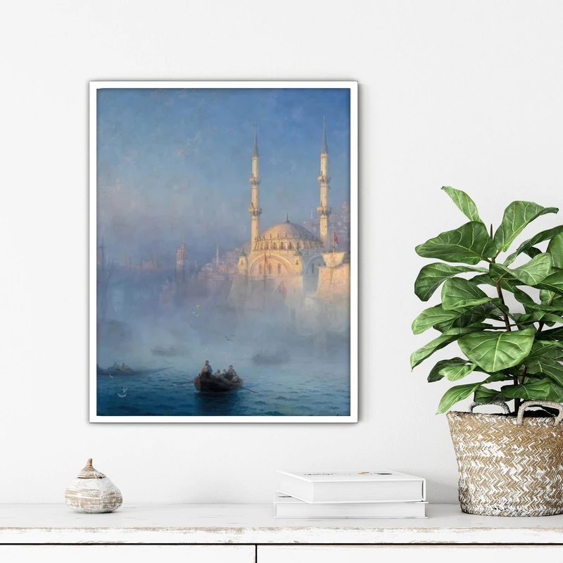 تابلو آتریسا طرح نقاشی کلاسیک مدرن مدل ATFHW52 فریم سفید