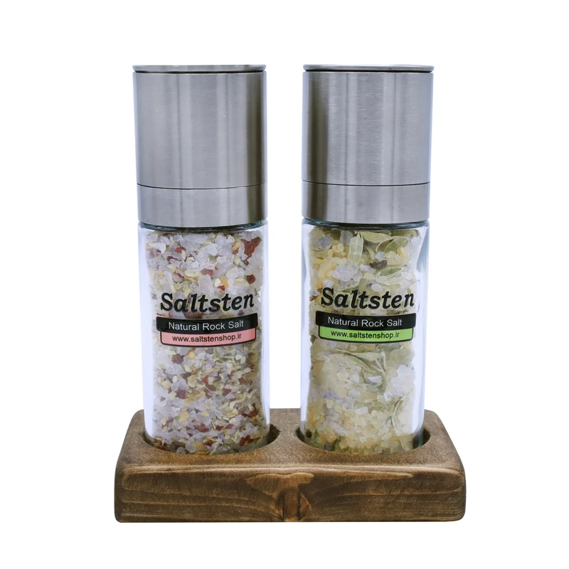 نمک آدانا و نمک رویال گرایندر شیشه ای سالتستن - 550 گرم