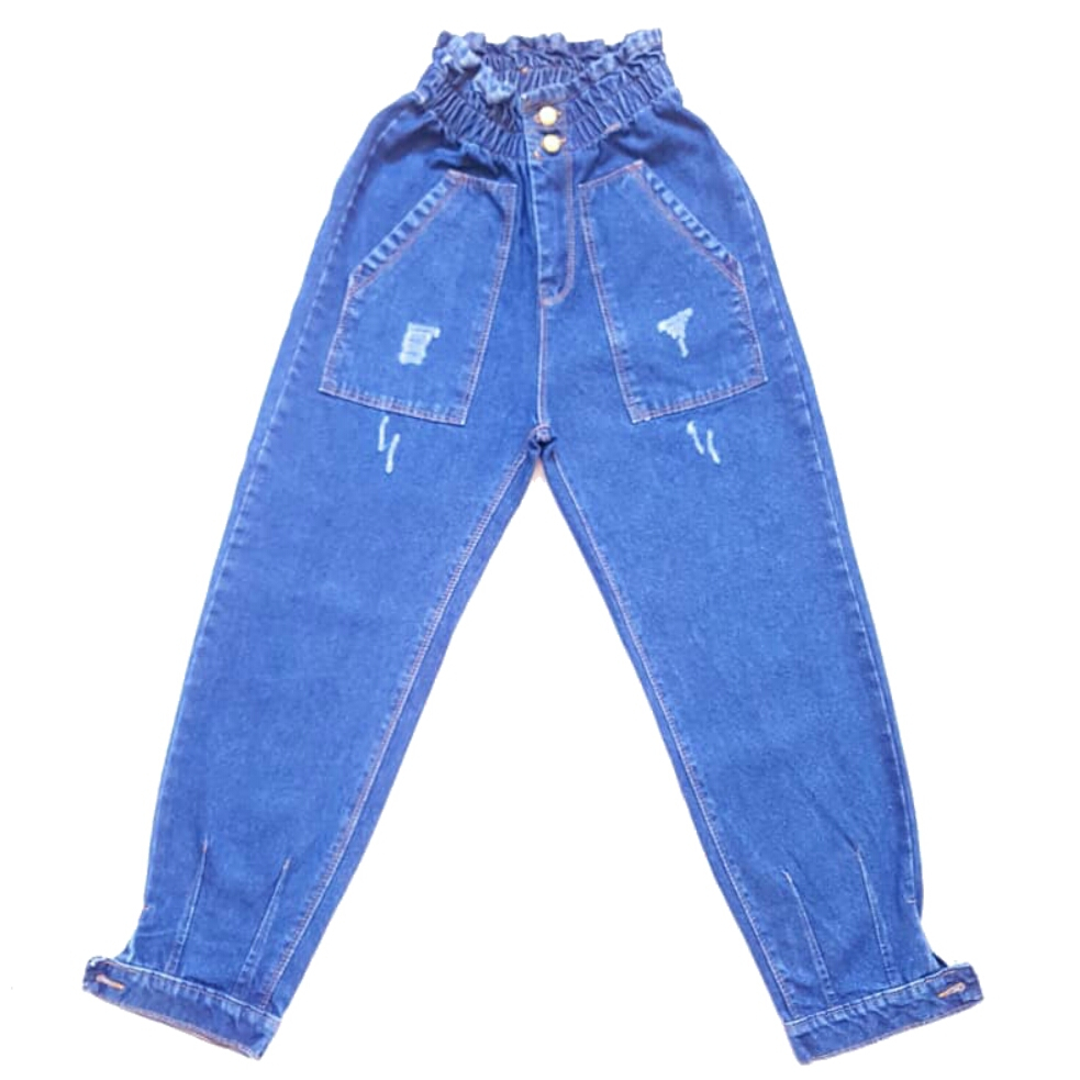 شلوار جین زنانه مدل مام استایل کمر هویجی