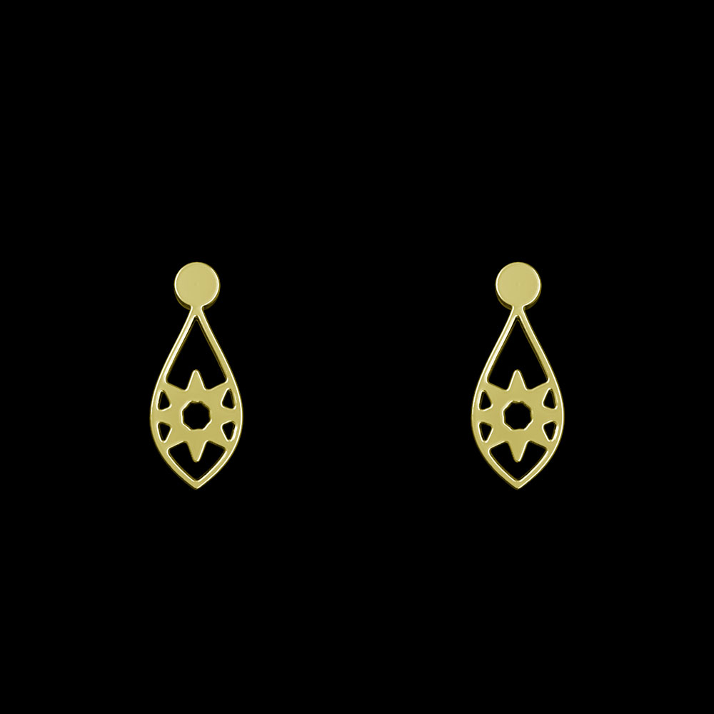 گوشواره طلا 18 عیار زنانه مدوپد مدل گل کد GA1-10826