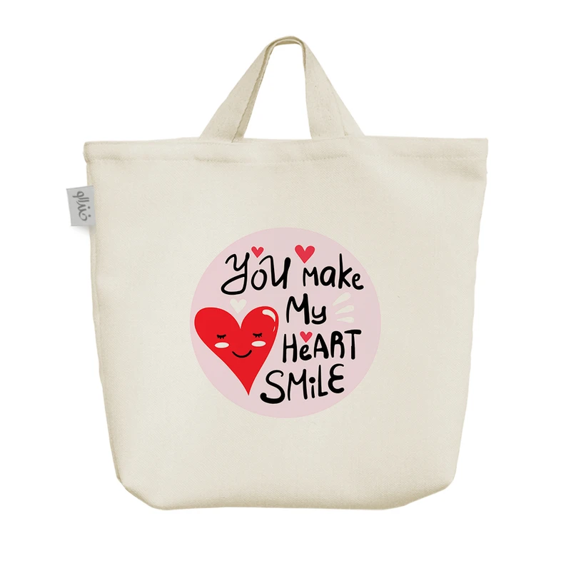 ساک خرید خندالو مدل You Make My Heart Smile کد 8289