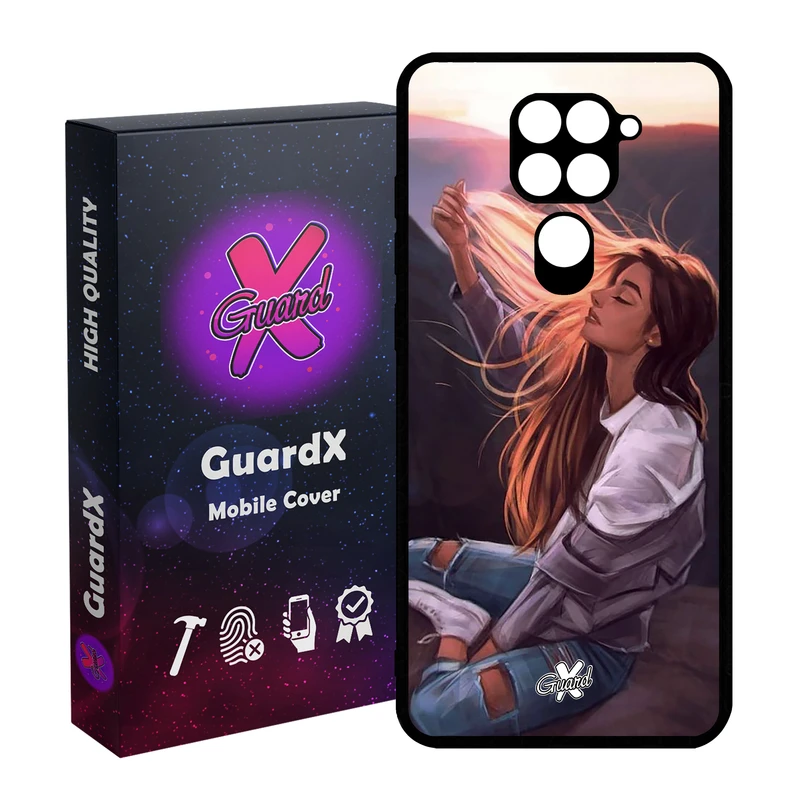 کاور گارد ایکس طرح Girl مدل Glass50352 مناسب برای گوشی موبایل شیائومی Redmi Note 9
