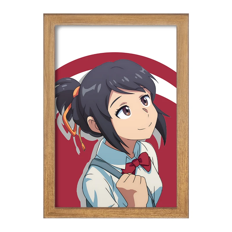 تابلو خندالو مدل میتسویا میامیزو انیمه یورنیم Your Name  کد 16249