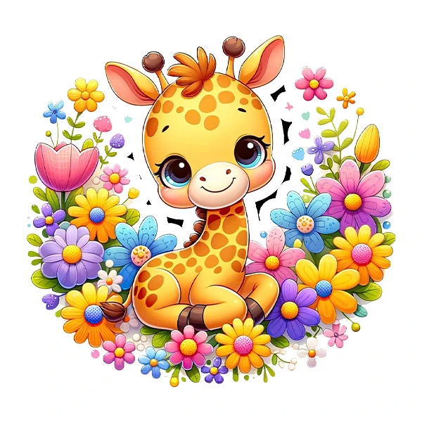 استیکر پارچه و لباس پاد آفرین طرح زرافه کد 1352