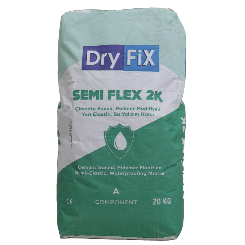 ملات و عایق ضد آب دو جزئی درای فیکس مدل SEMI FLEX 2K وزن 25 کیلوگرم