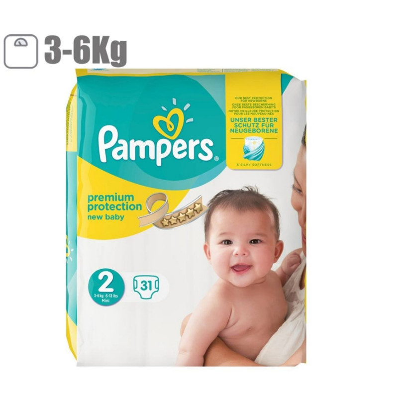 پوشک کودک پمپرز مدل premium protection سایز 2 بسته ۳۱ عددی