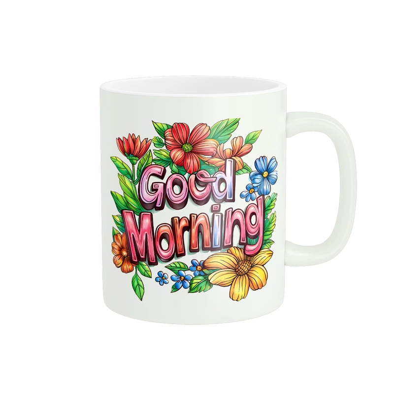 ماگ طرح گل صبح بخیرGood Morning انرژی مثبت تم شاد کد 187