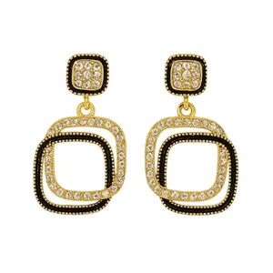 گوشواره میخی زنانه مدل مربع نگین دار کد s1623