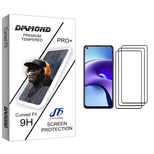 محافظ صفحه نمایش جی اف مدل Diamond glass مناسب برای گوشی موبایل شیائومی Redmi Note 9T بسته سه عددی