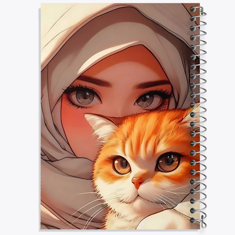 دفتر شطرنجی 50 برگ خندالو طرح دخترانه باحجاب کد F8479